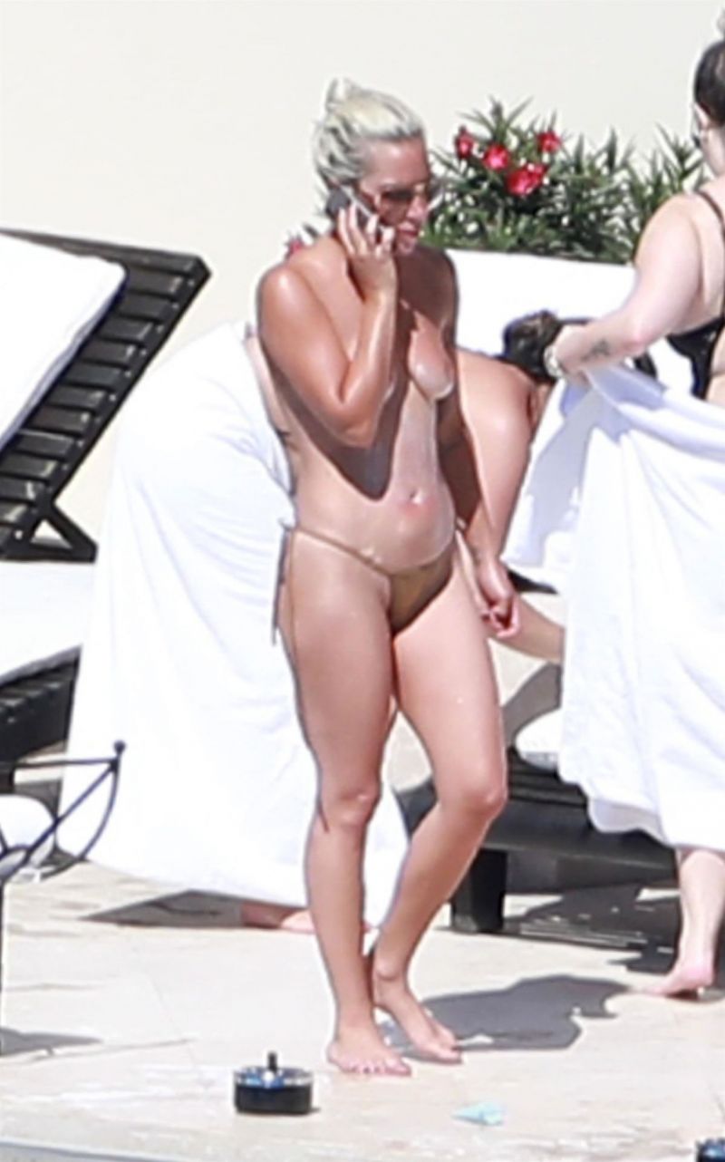 Gaga topless thong
