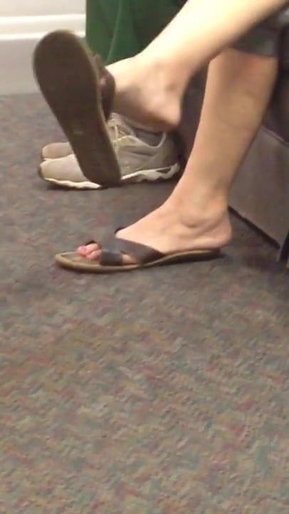 Candid feet waiting room